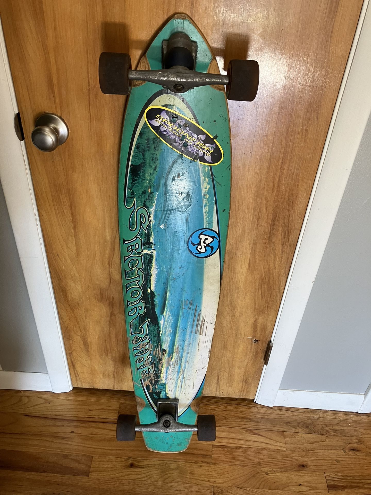 Vintage Sector 9 Nine Longboard Skateboard “Blue Wave” 45”X9.5” 70’s 80’s 90’s !