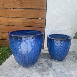 STUNNING OUTDOOR CERAMIC PLANTERS - Very Heavy