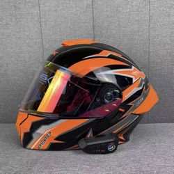 Orange-colored Motorcycle Helmet