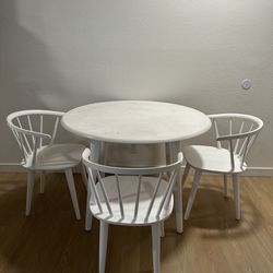 White Kitchen Table With 3 Chairs