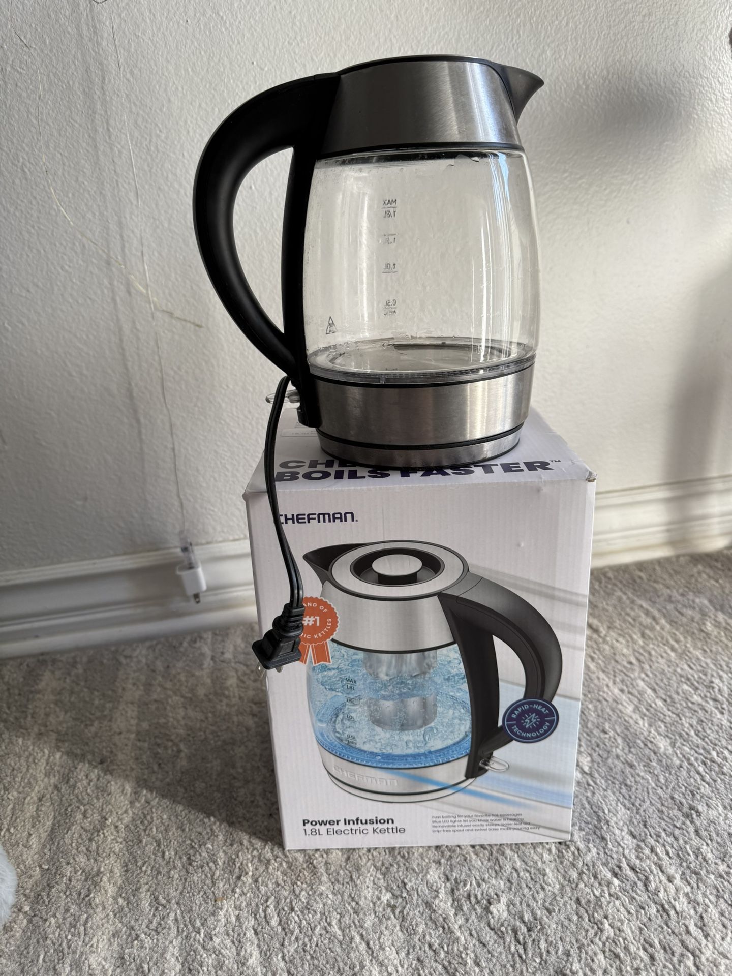 Chefman Glass Electric Kettle – 1.8L