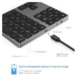 Bluetooth Number Pad, 34 Key, 10 Key 