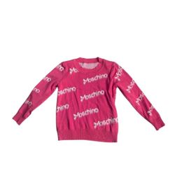 Women's Pink Long Sleeve Moschino Sweater Top Size S/M
