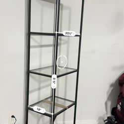 Modern Black Metal & Glass Shelving Units – Set of 2