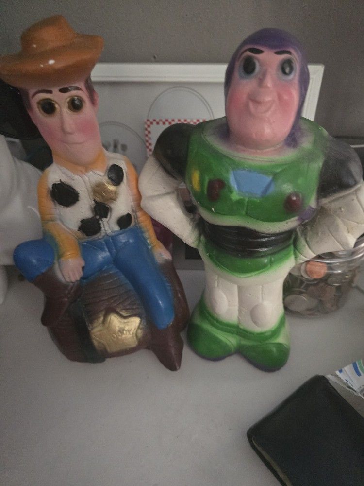 Buzz Light Year And Woody Piggy Banks
