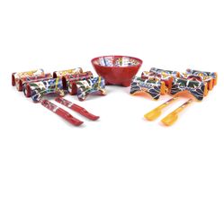 Brand new! Prepara Plastic Taco Dinner Serve Ware Set, 9 Pieces, Red and Yellow