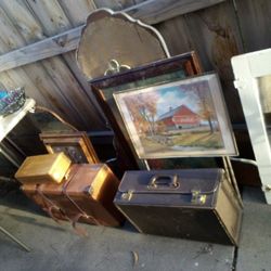 ANTIQUE Mirror Glassware Wicker Vintage Shabby Chic  Garden  Patio Picture Wood Lamp Table Toy Rustic Window Basket Coca-Cola Flower 