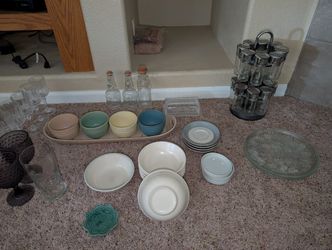 Cups, Bowls, Mugs, Wine Glasses, Spice Rack