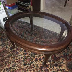 Mahogany and Glass Coffee Table