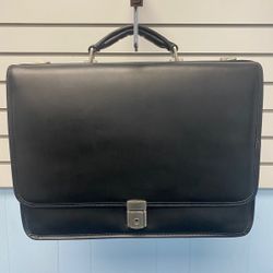 Leather Flat Over Laptop Briefcase 