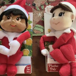 New Elf on the Shelf Plushee Pals Dark Skin Girl & Light Skin Boy
