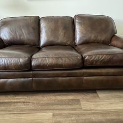 Beautiful Leather Sofa (82 Inch - Hancock And Moore)