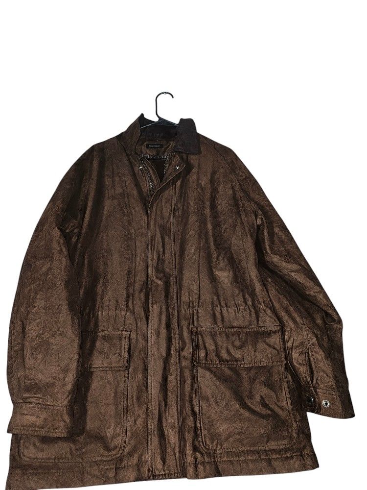 CLAIBORNE Mens Sueded Anorak Jacket Quilted Large