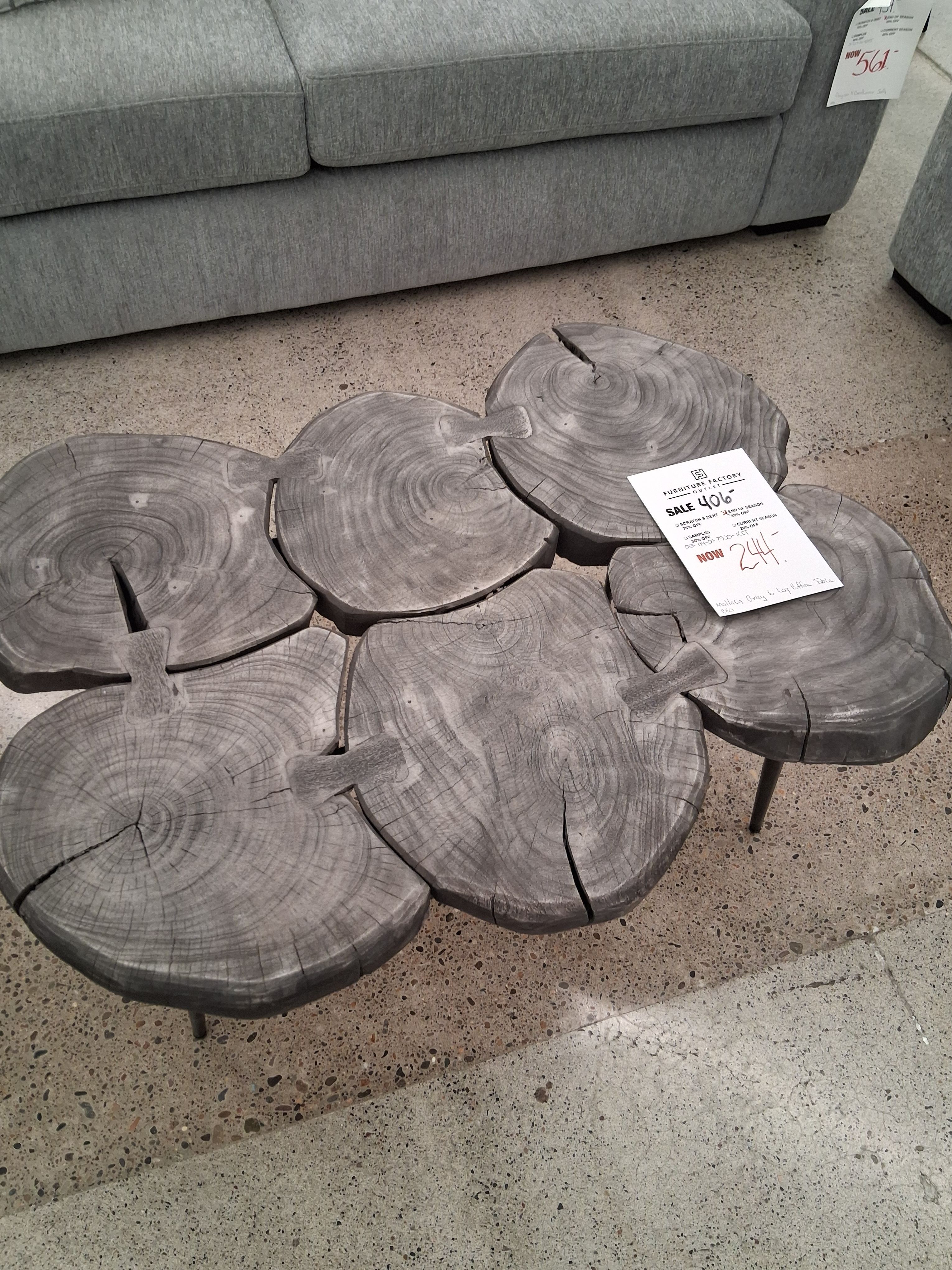 COOL SLICED TREE TRUNK COFFEE TABLE SOLID WOOD