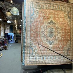 8x10 Area Rugs Carpet Rugs Persian Desgin Thick Colors Rust Blue Beige