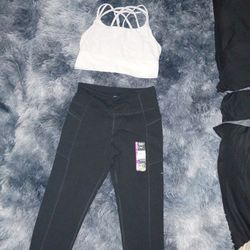 Capri leggings and sports bra
