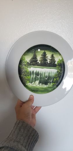 PORCH PICKUP OKAY- Hand painted decorative plate art artwork decor Pick up in Ventura near Kohl's or pay for shipping