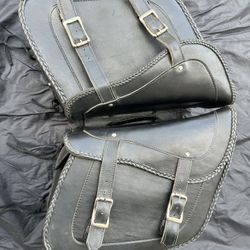 Leather Motorcycle Saddle Bags