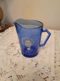 Shirley Temple Cobalt Blue Depression Glass Creamer