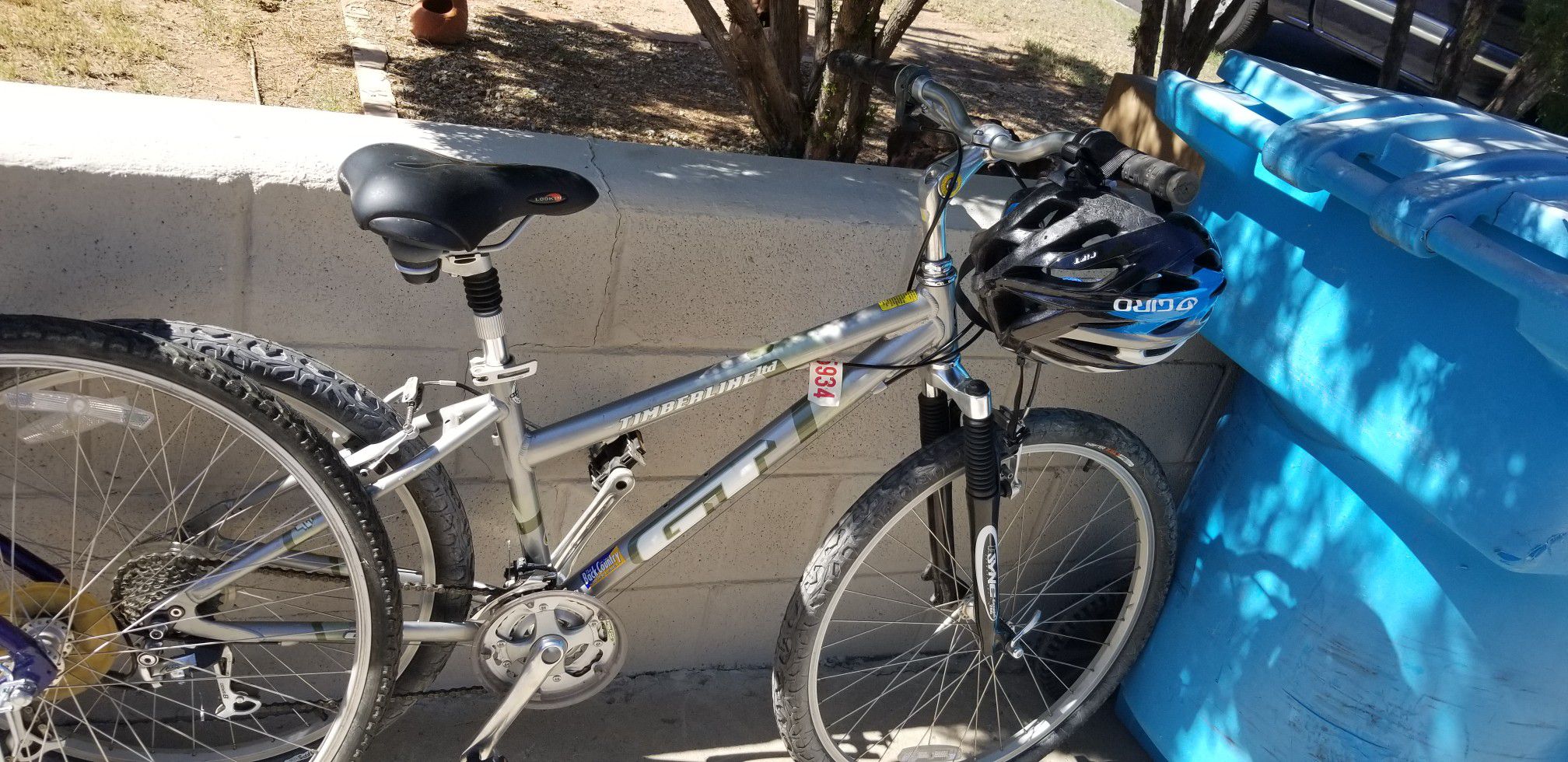 Mountain bikes and bike rack