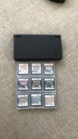 Nintendo black DSi with 9 games