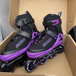 New! Purple Light Up Inline Skates ! Size L