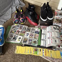 Jordan 12s, Converse, Reebok 350+ Pokémon Cards 400+ Football Cards Bundle 