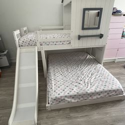 Bunk bed with a slide 