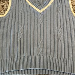 0XL Shein Curve Light Blue Sweater Knit Vest Juniors Womens Lightweight BBJ