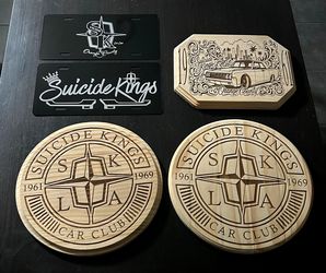 Laser Engraved Car Club Products