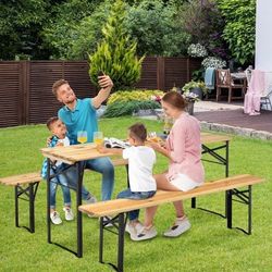 Foldable Picnic Table with Benches（Jh1760)