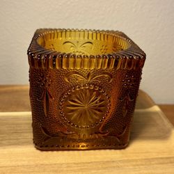 Vintage Brockway Square Amber Glass