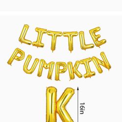 Little Pumpkin Inflatable Banner Sign Baby shower Gold backdrop