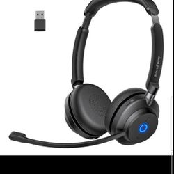 RownFusny RO2U Wireless Headset with Microphone for Work, Bluetooth 5.3 NEW