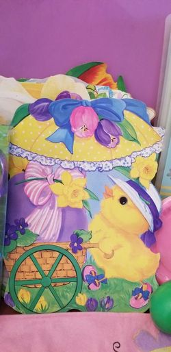 Easter: Party favorites, Plates, Cookie Cutters, Place Mates, lots of large and small plastic eggs.
