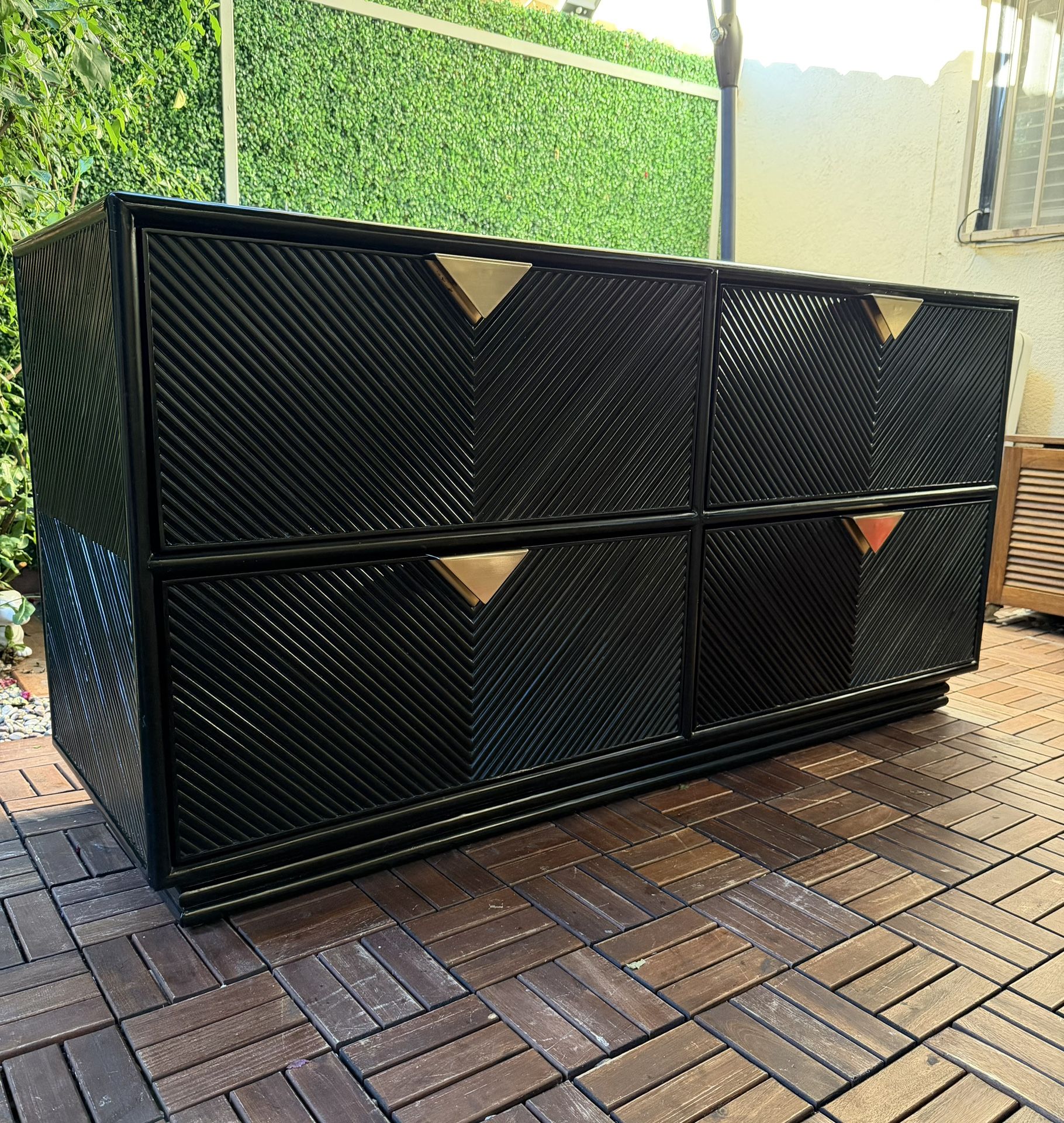 CB2 Ivo Low Black Dresser (60"Wx20"Dx30.25"H)