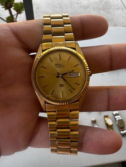Seiko Quartz Gold-Tone Day-Date Watch