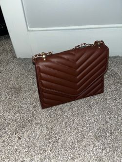 Brown Crossbody Bag with Chain