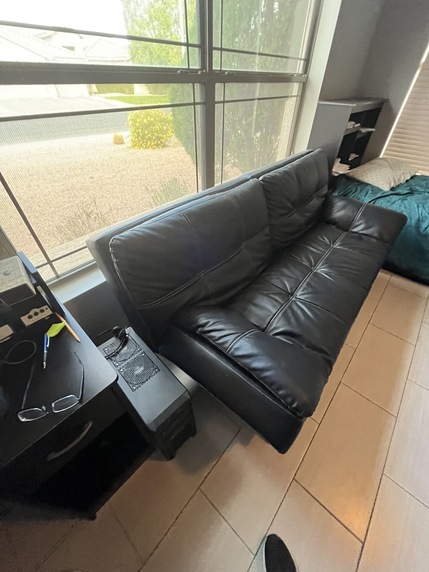 Couch With Extendable Side, Fold Out