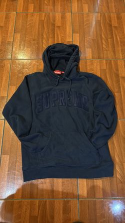 Supreme Patent/Chenille Arc Logo Hooded Sweatshirt