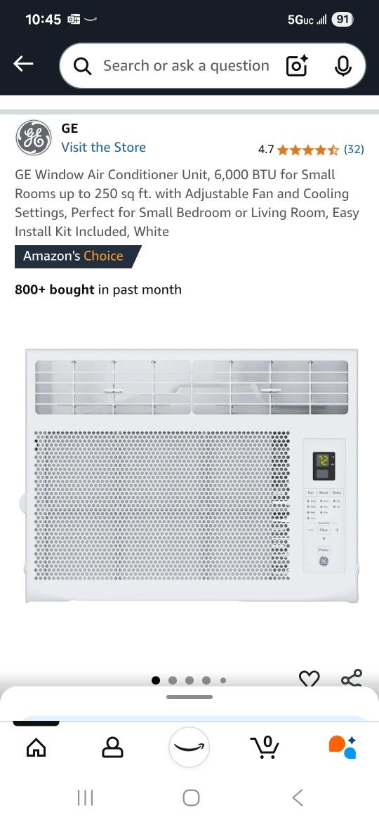GE Air Conditioner- 6000 BTU (unopened)