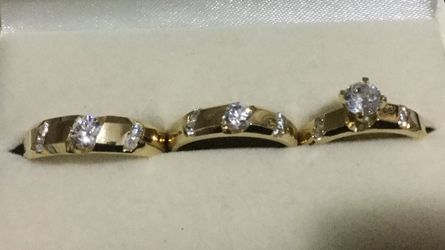 Gold plated14K wedding rings