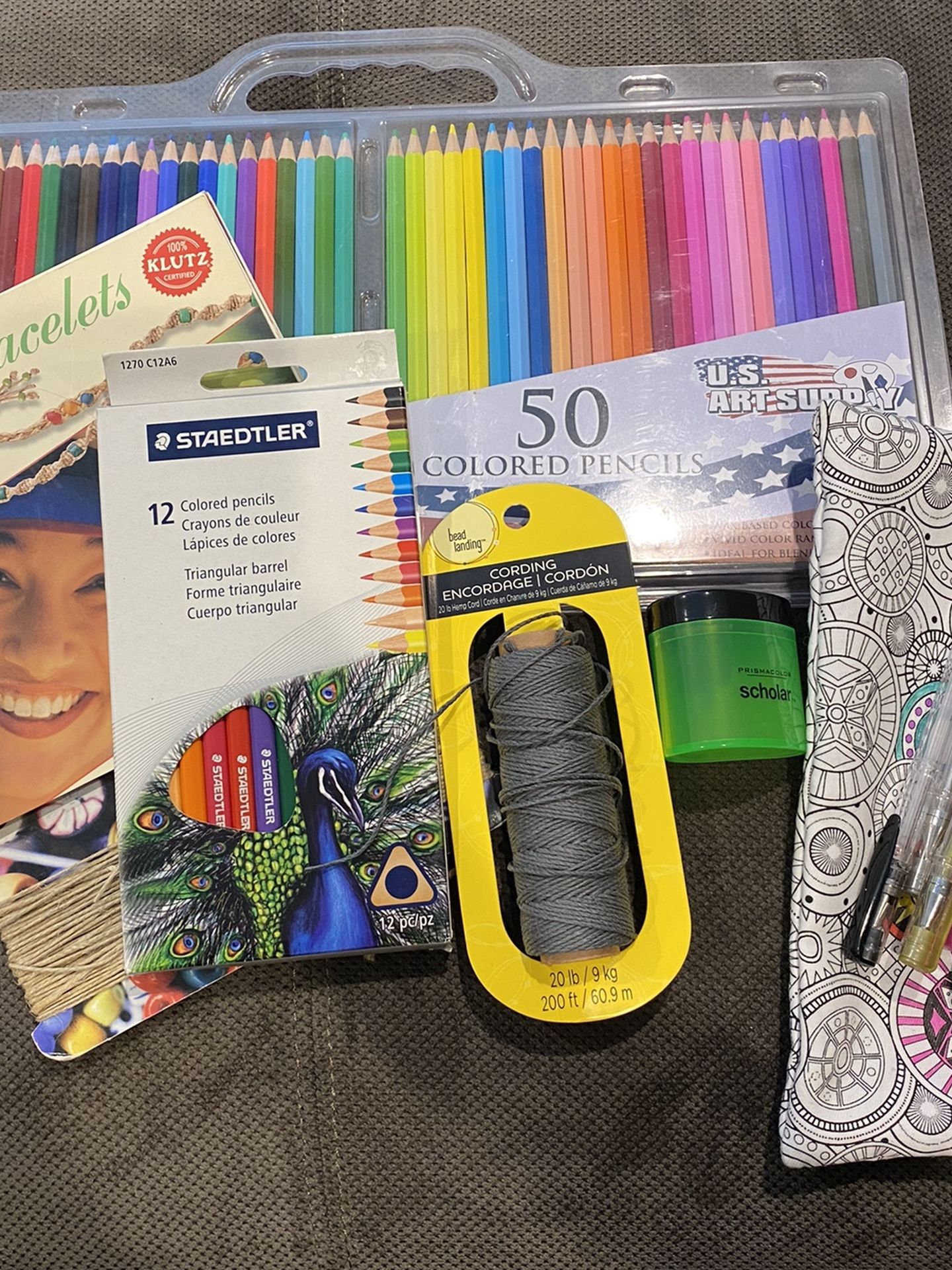 Art Supplies and Hemp Bracelet DIY Book