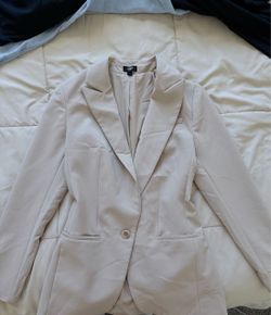 Express Cream Blazer Single Button