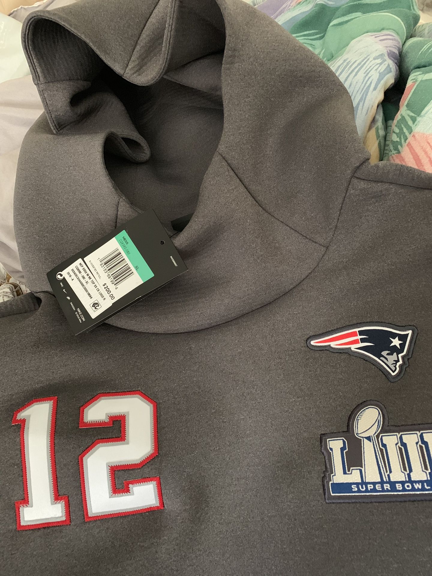 Patriots Super Bowl 53 Tom Brady on field media day jacket