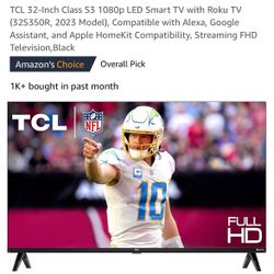 TCL 32-Inch Class S3 1080p LED Smart TV with Roku TV