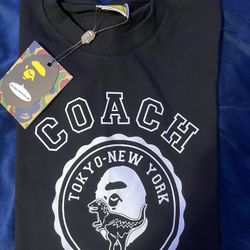 coach x bape collab shirt black