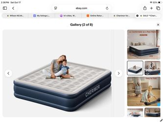 CHERIMOR Queen Air Mattress with Built-in Pump, 18" Raised Comfort