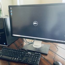 DELL DESKTOP - 28IN MONITOR - i3 - 8GB RAM - 500GB SSD - WIFI - BLUETOOTH - WINDOWS 10 PRO