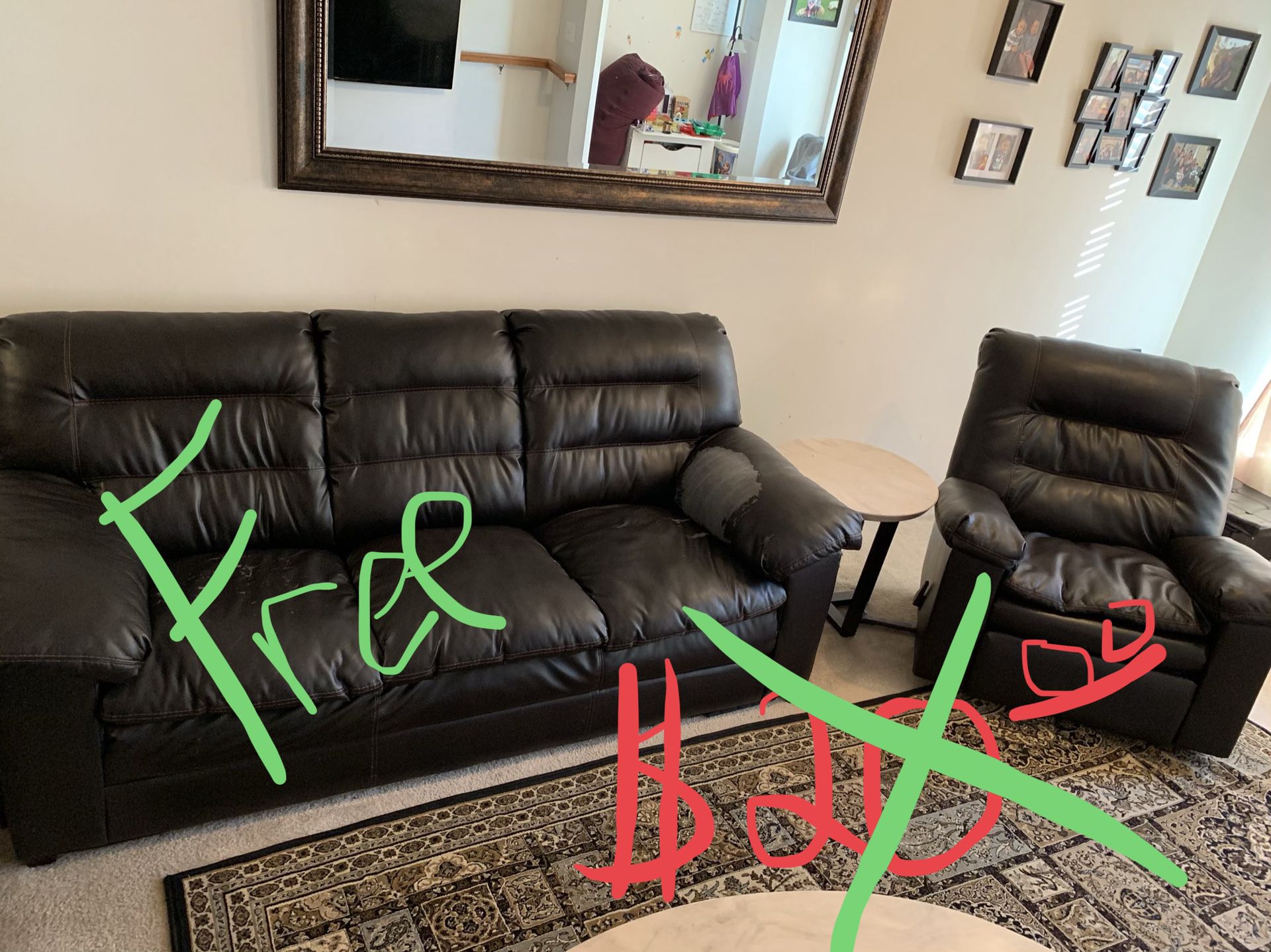 Free couch and chair set